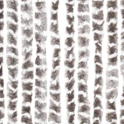 vidaXL - Vliegengordijn voor terrasdeur - Taupe en wit - Chenille - 118x220 cm