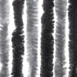 vidaXL - Vliegengordijn voor terrasdeur - Grijs en zwart - Chenille - 100x200 cm