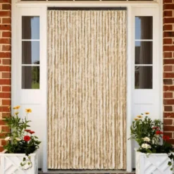 vidaXL - Vliegengordijn voor terrasdeur - Beige - Chenille - 118x220 cm