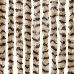 vidaXL - Vliegengordijn voor terrasdeur - Beige en bruin - Chenille - 118x220 cm