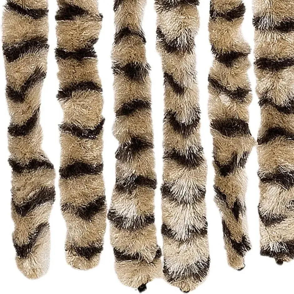 vidaXL - Vliegengordijn voor terrasdeur - Beige en bruin - Chenille - 118x220 cm