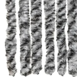 vidaXL - Vliegengordijn voor terrasdeur Grijs en zwart-wit Chenille - 100x200 cm