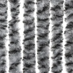 vidaXL - Vliegengordijn voor terrasdeur Grijs en zwart-wit Chenille - 100x200 cm