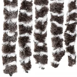 vidaXL - Vliegengordijn voor terrasdeur - Bruin en wit - Chenille - 90x200 cm