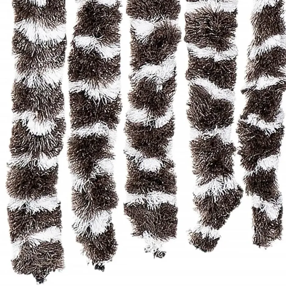 vidaXL - Vliegengordijn voor terrasdeur - Bruin en wit - Chenille - 90x200 cm