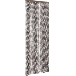 vidaXL - Vliegengordijn voor terrasdeur - Bruin en wit - Chenille - 90x200 cm