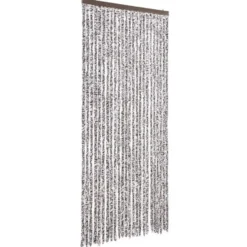 vidaXL - Vliegengordijn voor terrasdeur Bruin en beige - Chenille - 100x220 cm
