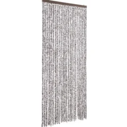 vidaXL - Vliegengordijn voor terrasdeur - Bruin en beige - Chenille - 100x200 cm