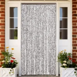 vidaXL - Vliegengordijn voor terrasdeur - Bruin en beige - Chenille - 100x200 cm