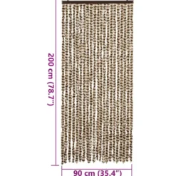 vidaXL - Vliegengordijn voor terrasdeur - Beige en bruin - Chenille - 90x200 cm