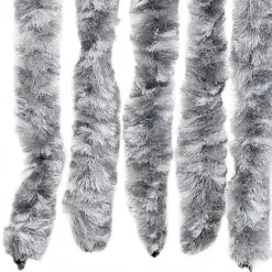 vidaXL - Vliegengordijn voor terrasdeur - Wit en gris - Chenille - 100x200 cm