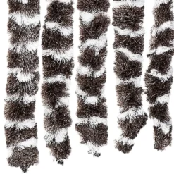 vidaXL - Vliegengordijn voor terrasdeur - Bruin en wit - Chenille - 118x220 cm