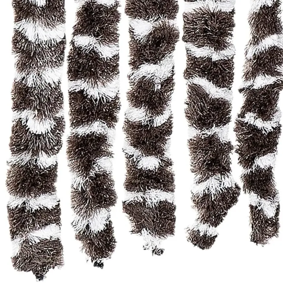 vidaXL - Vliegengordijn voor terrasdeur - Bruin en wit - Chenille - 118x220 cm