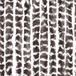 vidaXL - Vliegengordijn voor terrasdeur - Bruin en wit - Chenille - 118x220 cm