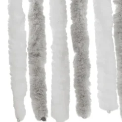 vidaXL - Vliegengordijn voor terrasdeur Lichtgrijs en wit Chenille - 100x220 cm