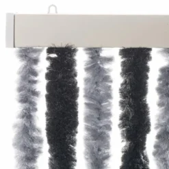 vidaXL - Vliegengordijn voor terrasdeur - Grijs en zwart - Chenille - 90x200 cm