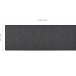 vidaXL - Vloerkleed - Antraciet - Polypropyleen - 80 x 250 cm