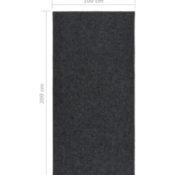 vidaXL - Vloerkleed - Antraciet - Polypropyleen - 100 x 200 cm