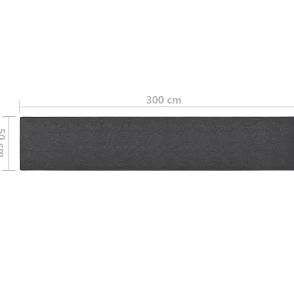 vidaXL - Vloerkleed - Antraciet - Polypropyleen - 50 x 300 cm