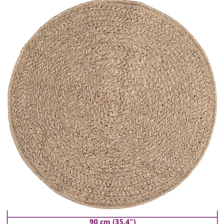 vidaXL - Vloerkleed - Bruin - Polypropyleen - Ø 90 cm