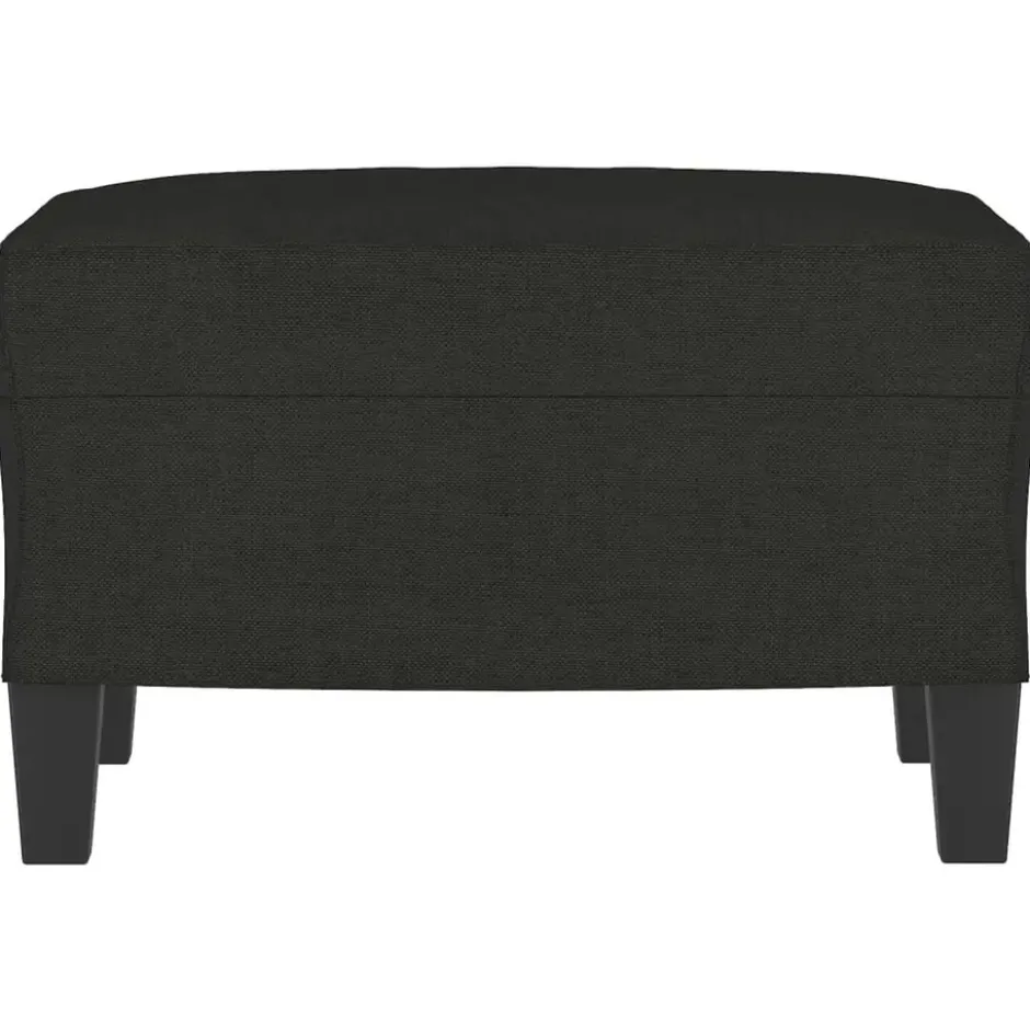 vidaXL - Voetenbank - Zwart - Stof - 60 x 50 x 41 cm