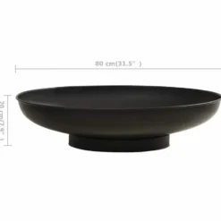 vidaXL - Vuurplaats - Zwart - Staal - Φ 80 x 20 cm