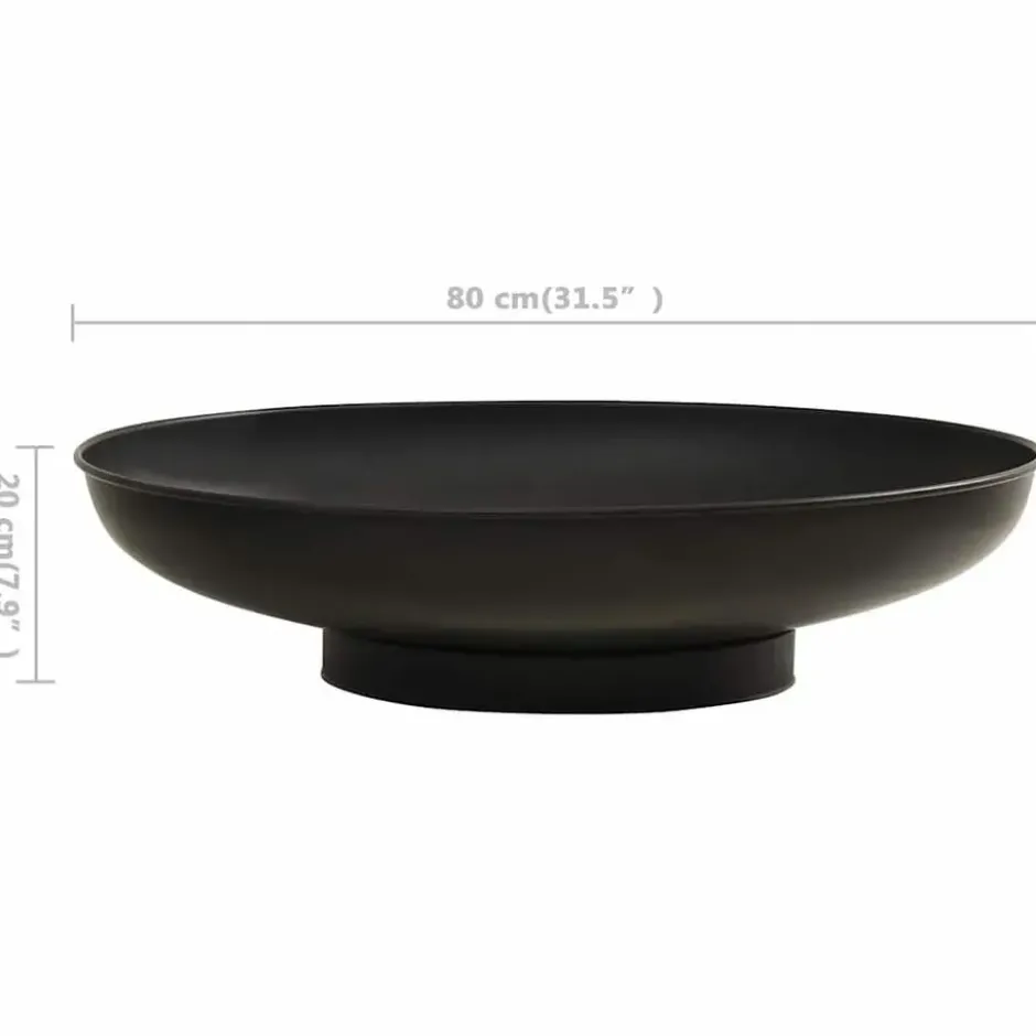 vidaXL - Vuurplaats - Zwart - Staal - Φ 80 x 20 cm