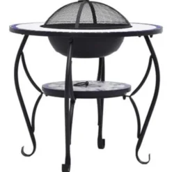 vidaXL - Vuurtafel - Blauw - Keramiek