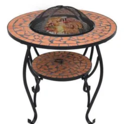 vidaXL - Vuurtafel - Bruin - Keramiek