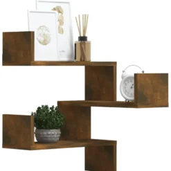 vidaXL - Wandhoekschap - Bruin - Bewerkt hout - 2 stuks