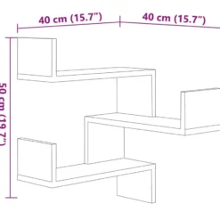 vidaXL - Wandhoekschap - Bruin - Bewerkt hout - 2 stuks