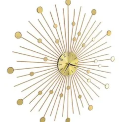vidaXL - Wandklok - Goud - Metaal - 70 cm