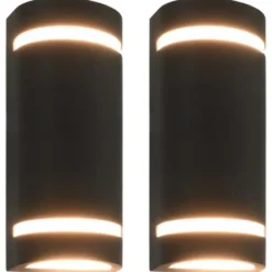 vidaXL - Wandlamp - Zwart - Aluminium - 75 x 95 x 238 mm - 2 stuks