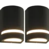 vidaXL - Wandlamp - Zwart - Aluminium - 75 x 95 x 150 mm - 2 stuks