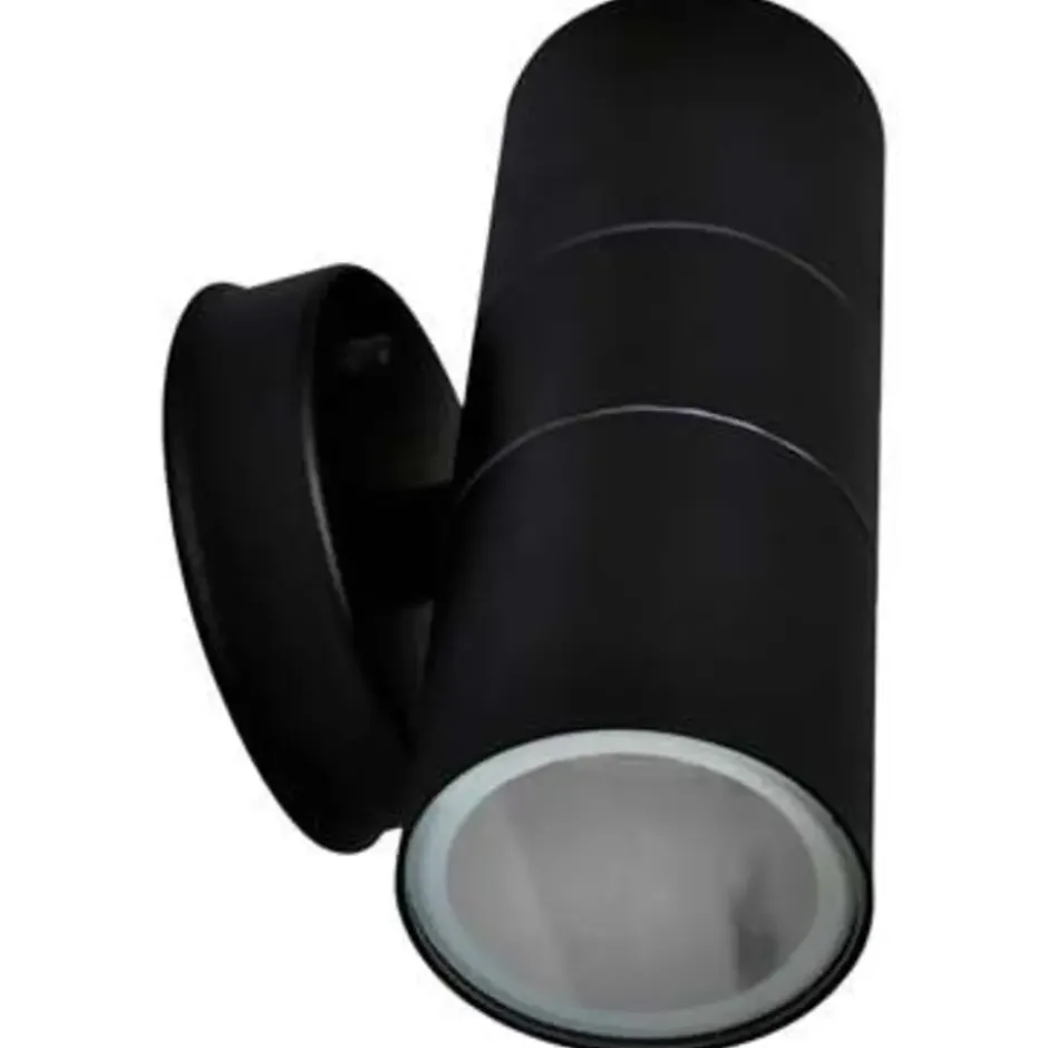 vidaXL - Wandlamp - Zwart - Roestvrij staal - 2 stuks