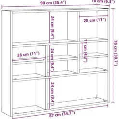 vidaXL - Wandmeubel - Bruin - Bewerkt hout