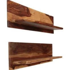 vidaXL - Wandplank - Bruin - Hout - 118 x 26 x 20 cm - 2 stuks