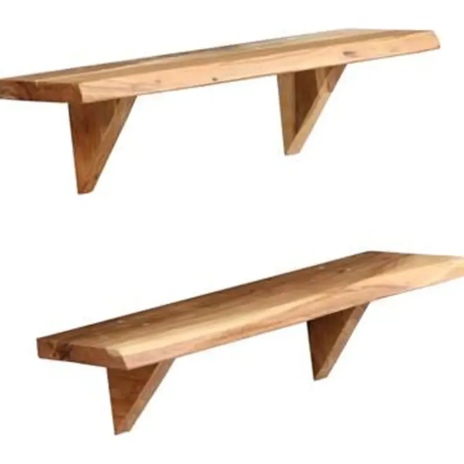 vidaXL - Wandplank - Bruin - Hout - 60 x 20 x 18 cm - 2 stuks
