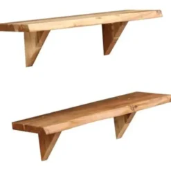 vidaXL - Wandplank - Bruin - Hout - 60 x 20 x 18 cm - 2 stuks