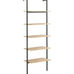vidaXL - Wandrek met 5 schappen - Bruin - Bewerkt hout - 64 x 35 x 185 cm