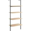 vidaXL - Wandrek met 4 schappen - Lichtbruin - Bewerkt hout - 64 x 35 x 152.5 cm
