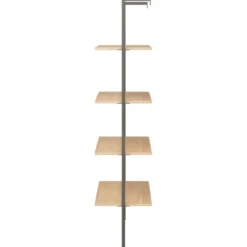 vidaXL - Wandrek met 4 schappen - Lichtbruin - Bewerkt hout - 64 x 35 x 152.5 cm