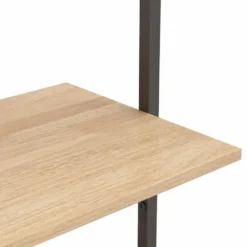 vidaXL - Wandrek met 4 schappen - Lichtbruin - Bewerkt hout - 64 x 35 x 152.5 cm