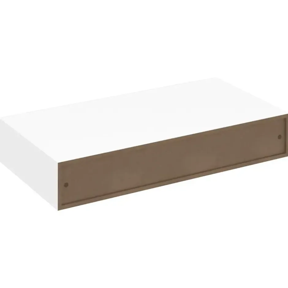 vidaXL Wandschap - met lade - zwevend - MDF - wit