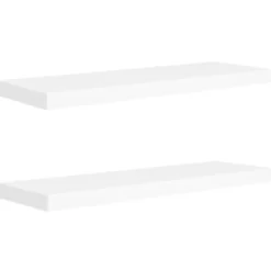vidaXL - Wandschap - Wit - MDF - 80 x 23.5 x 3.8 cm - 2 stuks