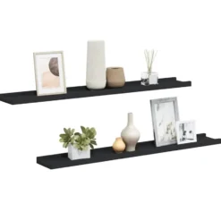 vidaXL - Wandschap - Zwart - MDF