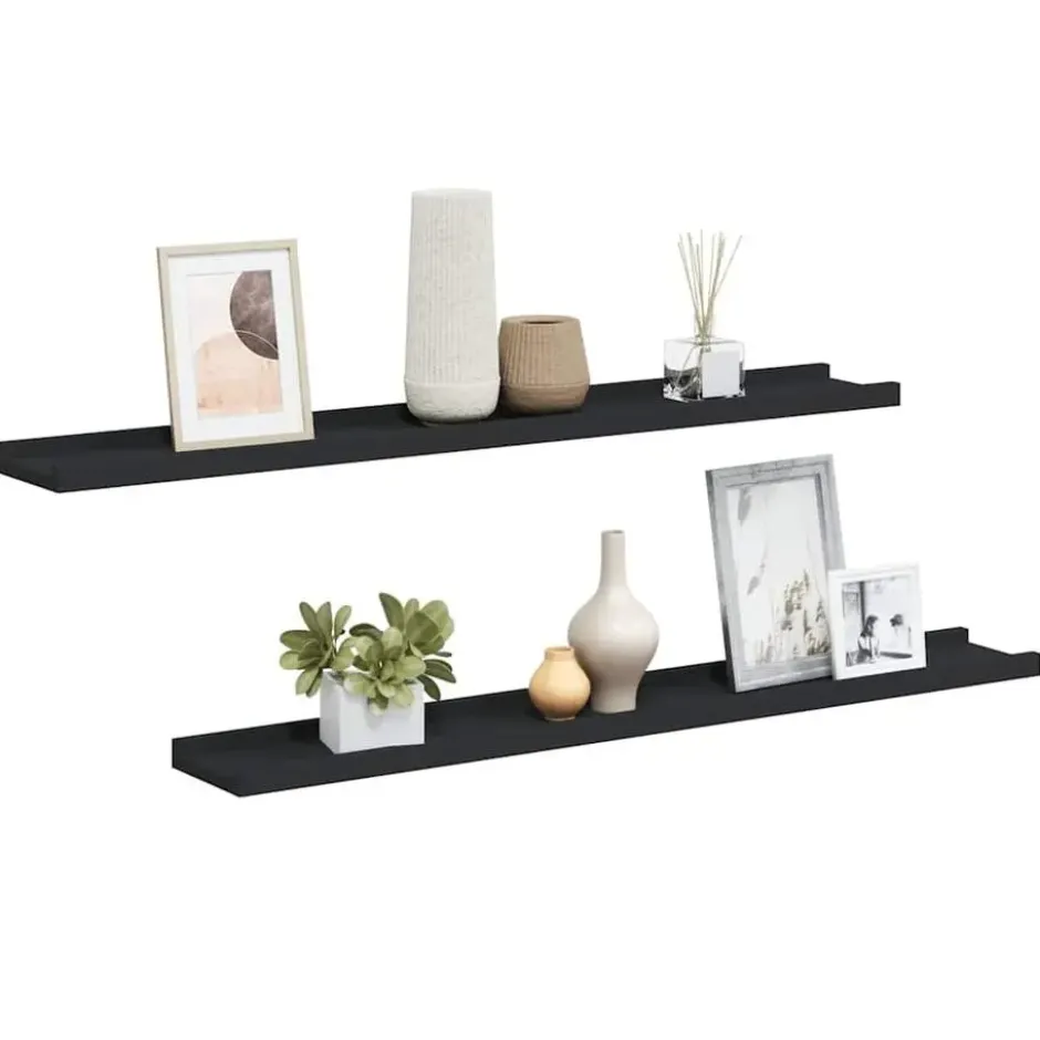 vidaXL - Wandschap - Zwart - MDF
