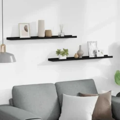 vidaXL - Wandschap - Zwart - MDF