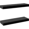 vidaXL - Wandschap - Zwart - MDF - 40 x 20 x 3.8 cm - 2 stuks