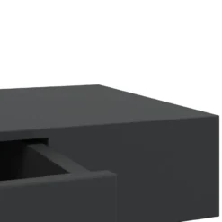 vidaXL - Wandschap - Zwart - MDF - 80 x 25 x 8 cm
